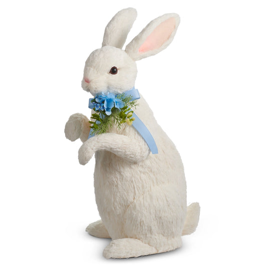 20" Sisal Bunny Blue Bow
