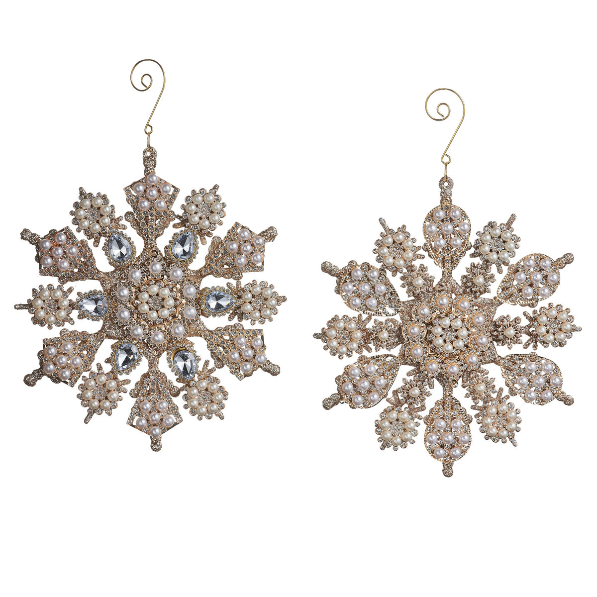 7” Snowflake Pearl Gem Ornament