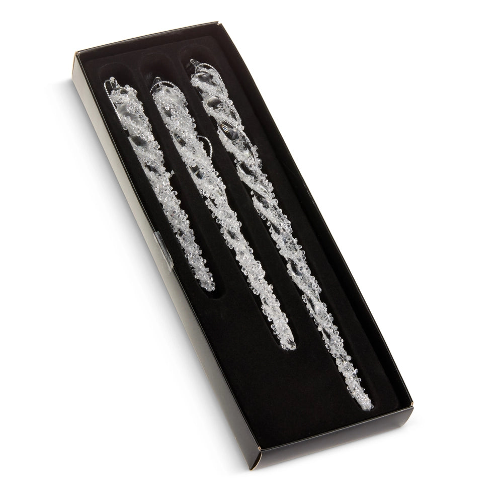 Box/3 6-9" Swirl Icicle Ornaments
