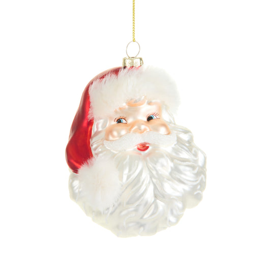 4” Santa Smile Glass Ornament
