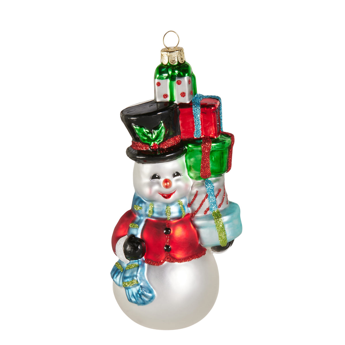 6” Snowman Glass Ornament