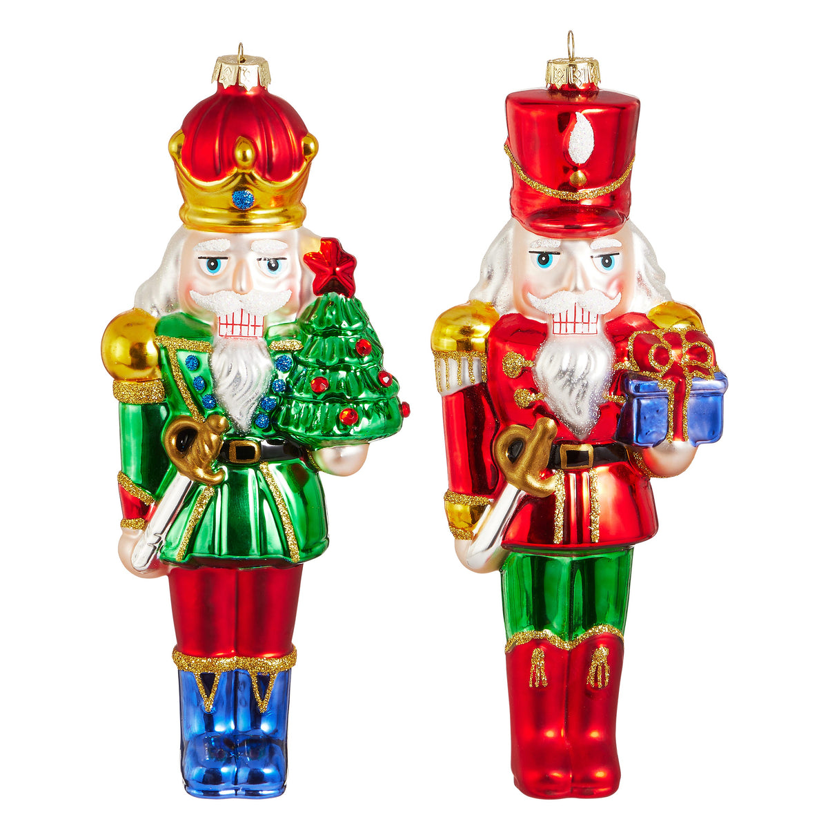 8” Nutcracker Glass Ornament