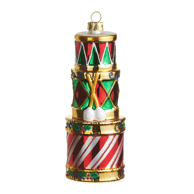 5” Drum Stack Glass House Ornament