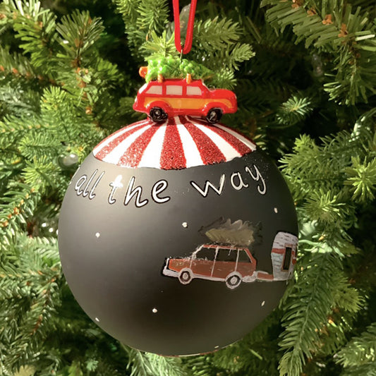 4" Jingle Car Glass Ornament