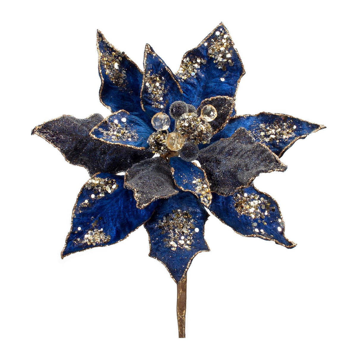 26" Poinsettia Midnight Blue Stem