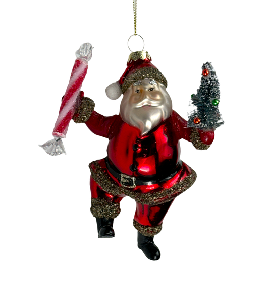 5" Glass Santa Decorating