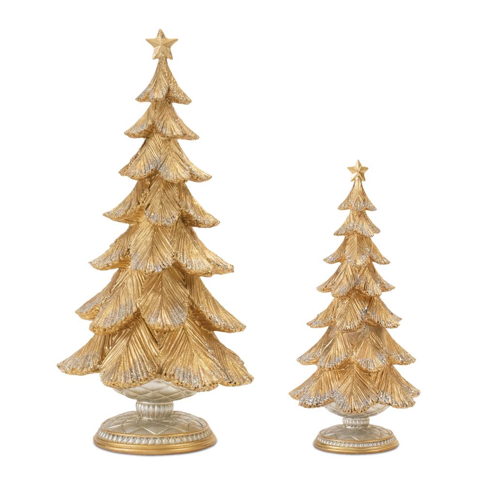Set/2 12-17" Trees Gold