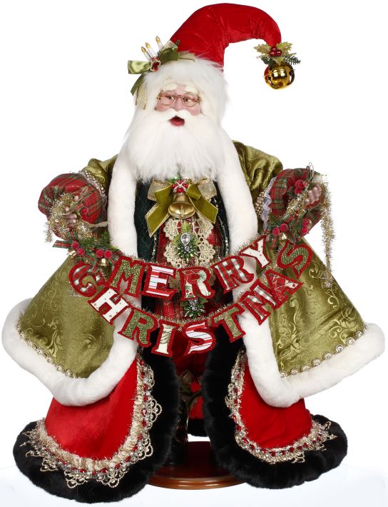 Merry santa figurine, 30 inch, for Christmas decorating