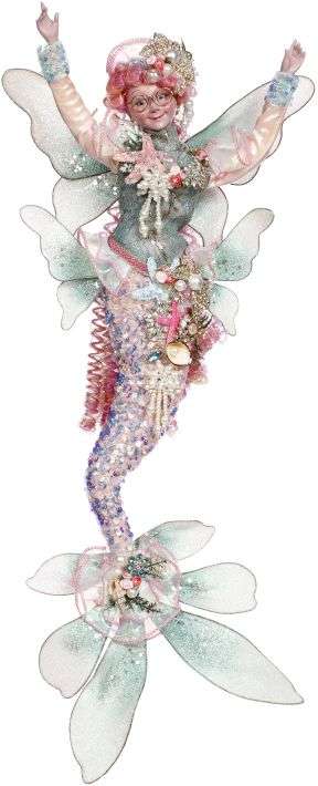 Mermaid fairy figurine with hand-finished detail.