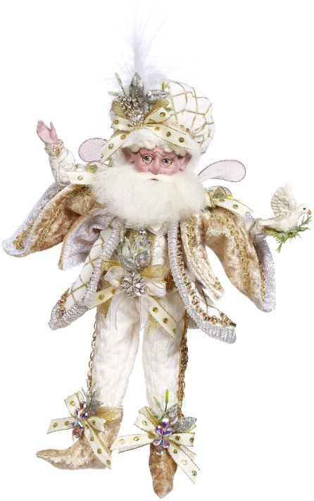 White Christmas fairy figurine in a sparkling gown with wings.