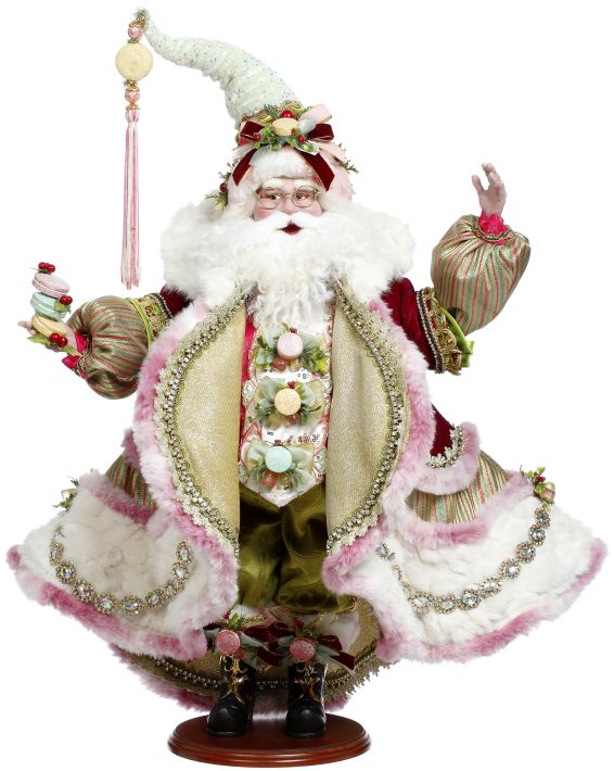 Macaron santa figurine, for Christmas decorating