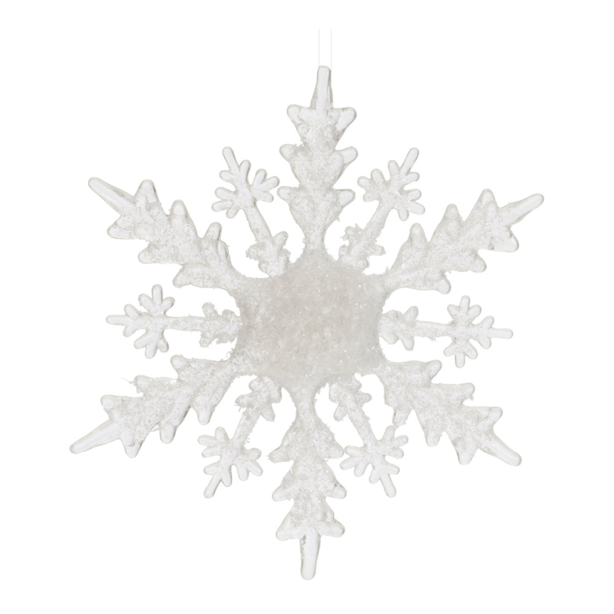 Snowflake ornament with a crystalline winter finish.