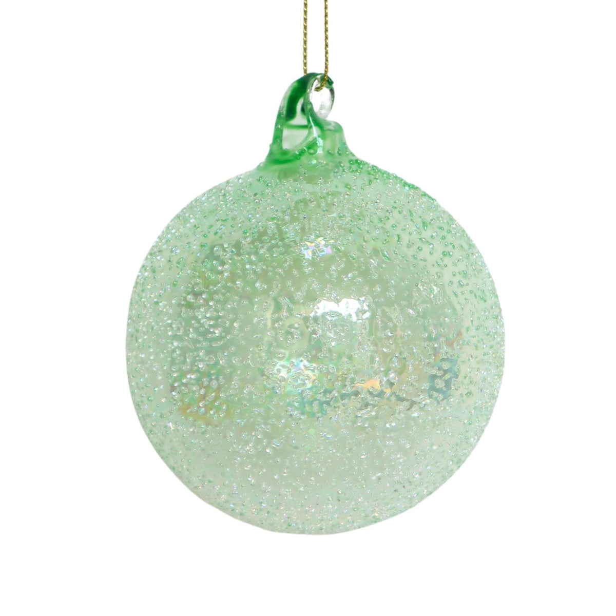5" Mint Winter Rainbow Glass Ball Ornament