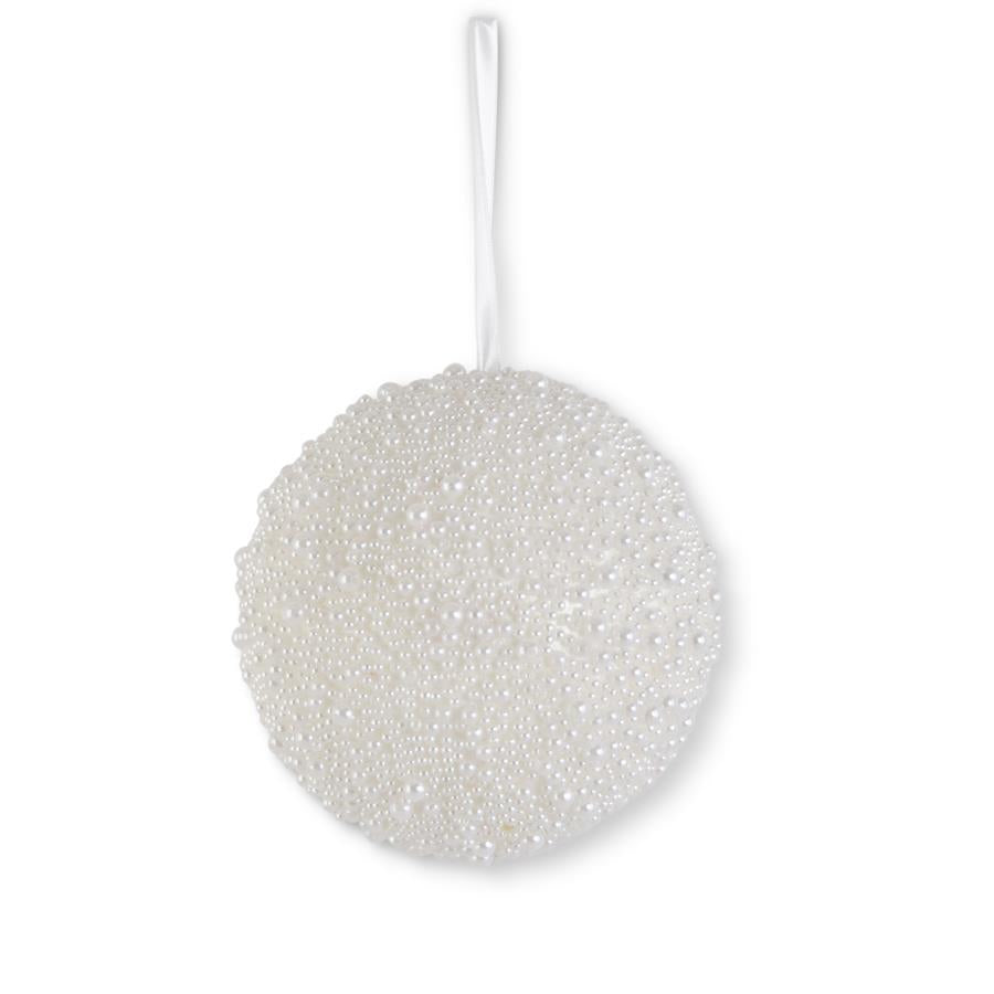 6" Pearl White Ball Ornament