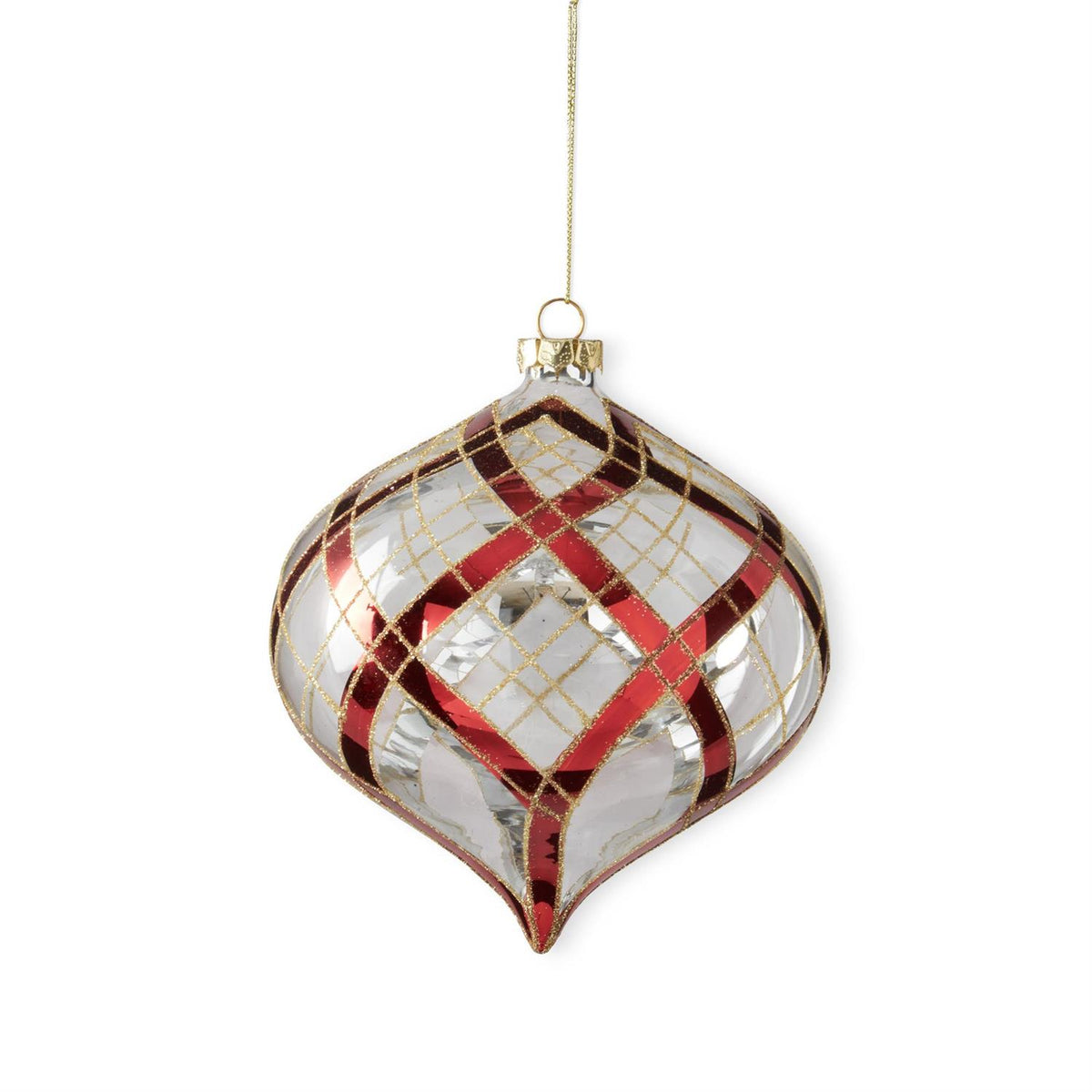 6" Clear Red Onion Gold Glass