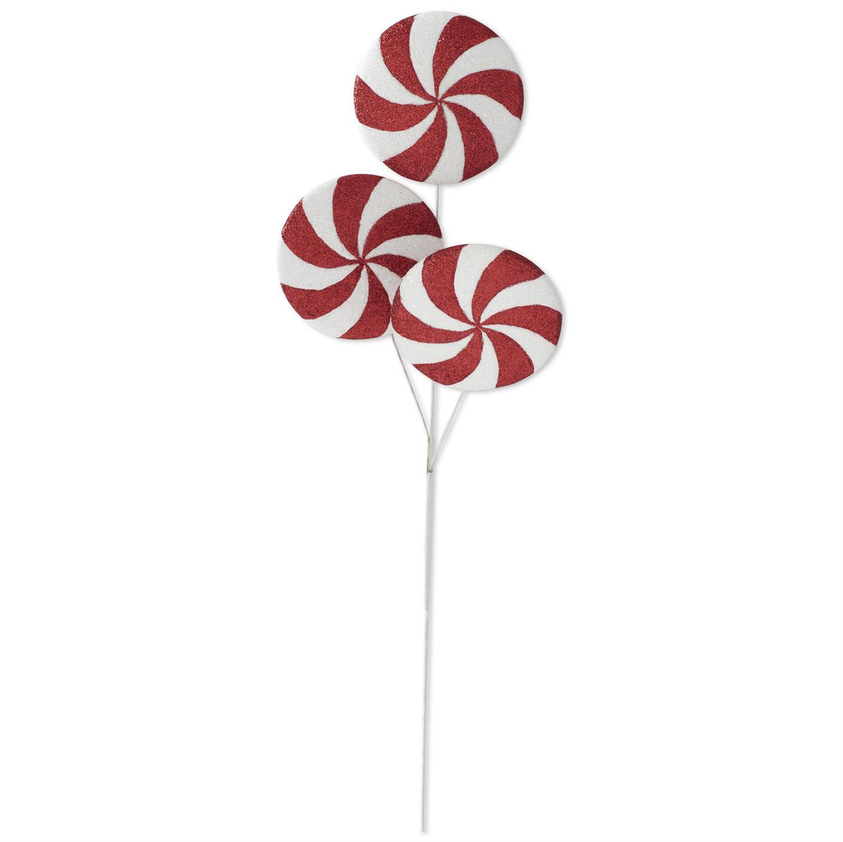 28” Peppermint Candy Stem Glittered