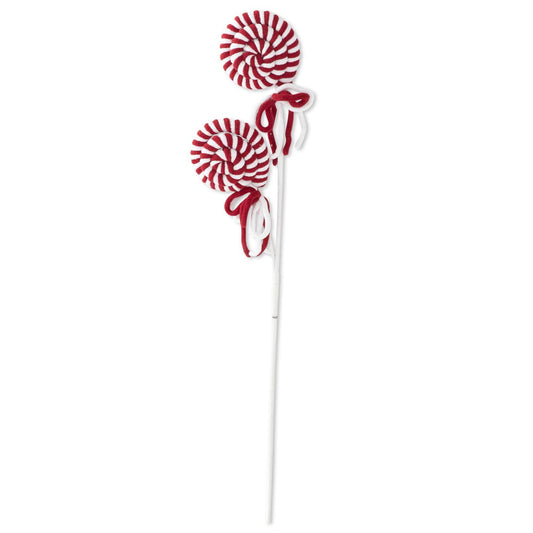 Stem with double lollipop peppermint stem detail.