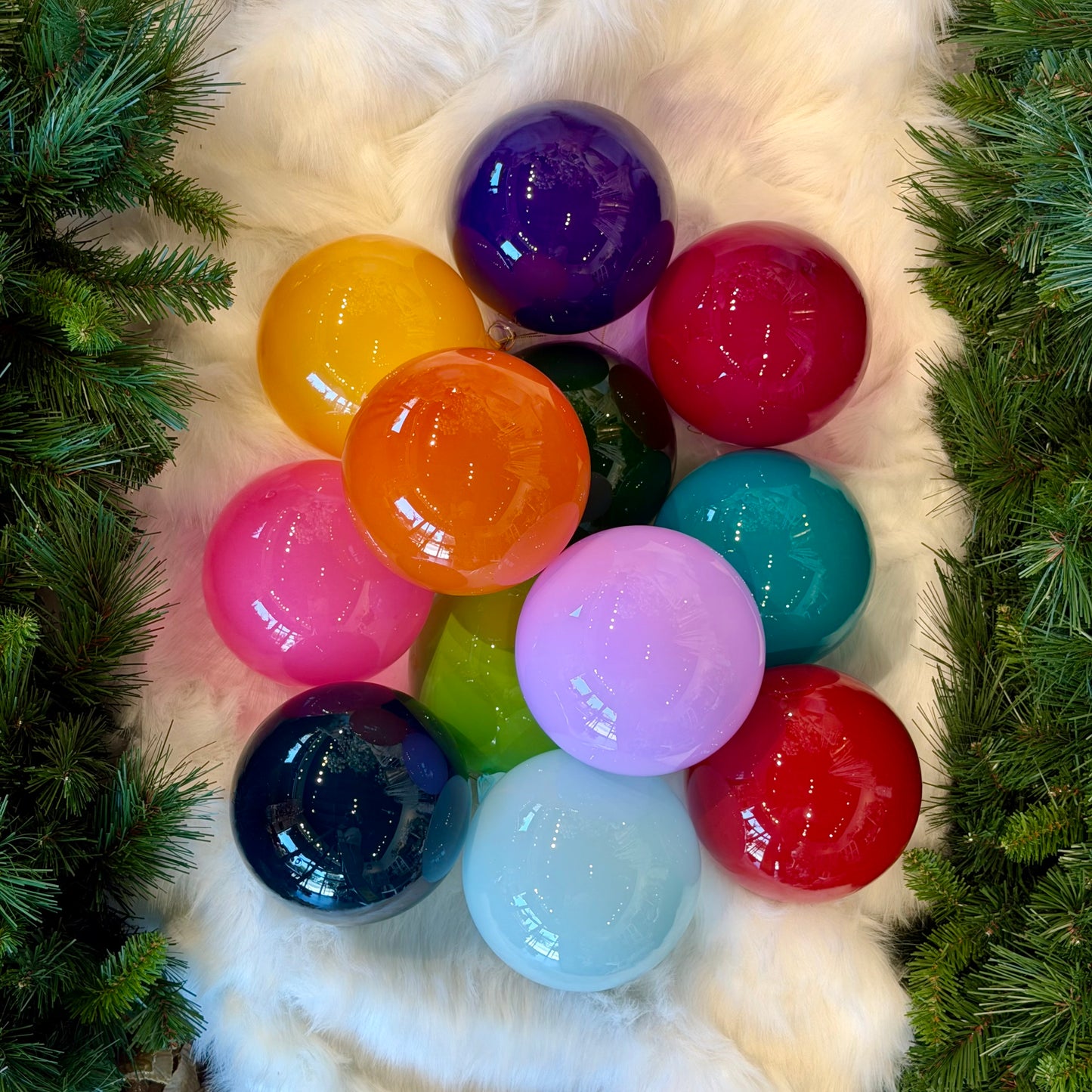 Bundle - Dozen 6” Glass Ball Ornaments