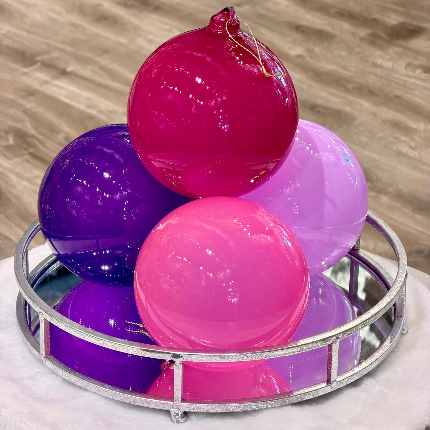 Bundle - Dozen 6” Glass Ball Ornaments