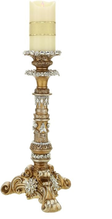 Jeweled pillar candleholder, 19 inch, for Christmas decorating