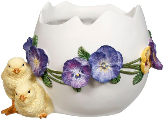 8" Egg Planter w/ Chicks