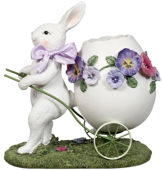 9.5" Bunny with Egg Carriage