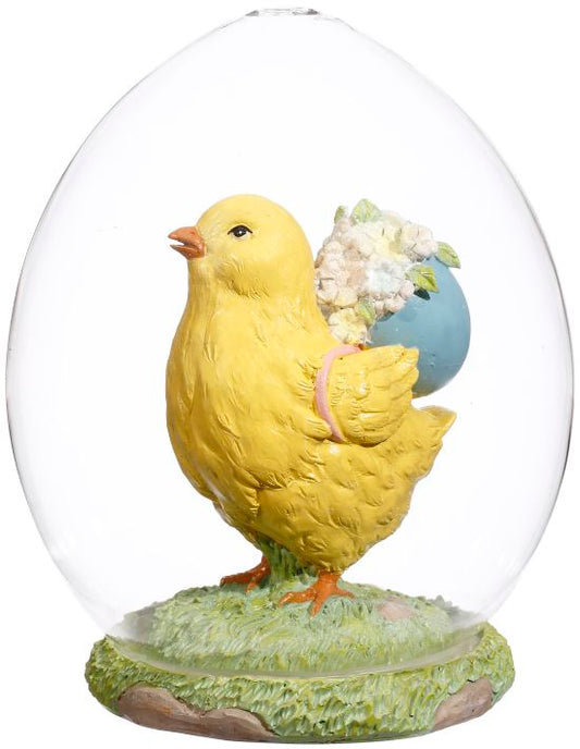 7" Easter Chick in Glass Dome