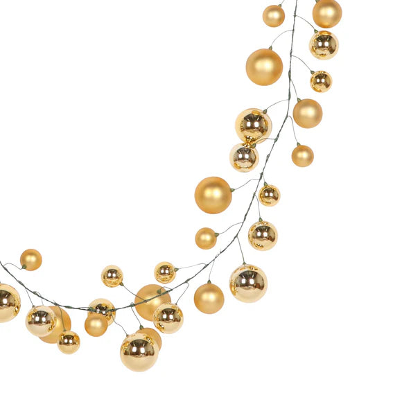 10' Gold Garland Balls Matte & Shiny