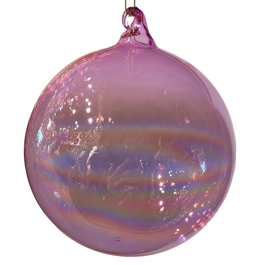 6'' Light Pink Aurora Glass Ornament