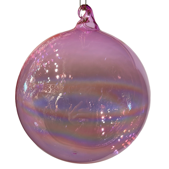 Pink glass 6'' light ornament, 6 foot, for Christmas tree decorating