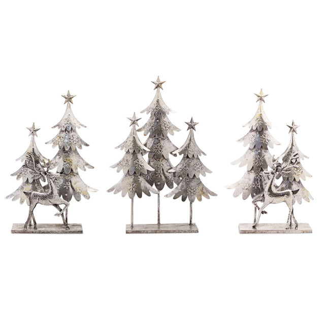 3/Set 25" Tree & Deer Decor