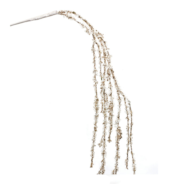 Champagne decorative spray with layered branches.