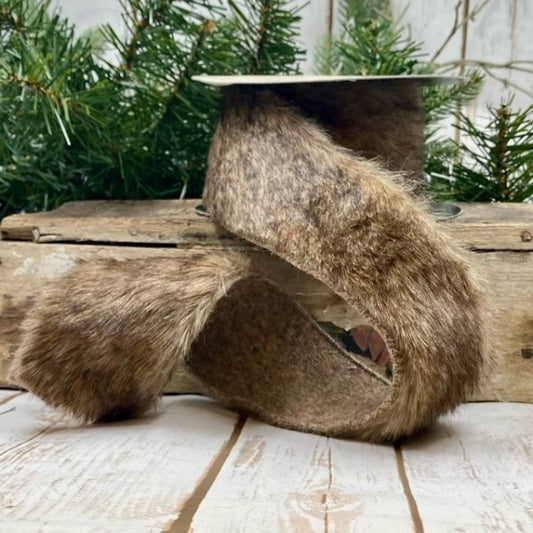 2.5"x5Y Ribbon Brown Fur