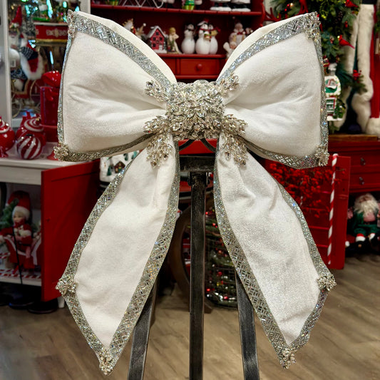 24” White Bling Bow Starburst