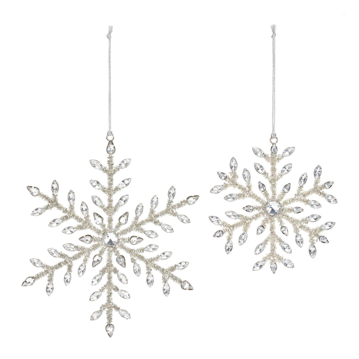 8" Silver Snowflake Gem