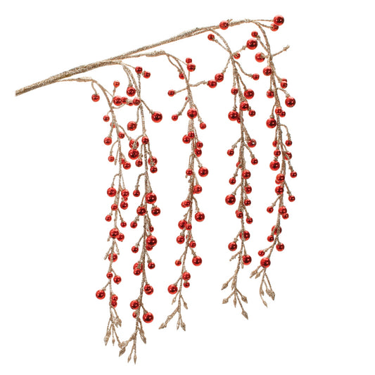 36" Hanging Berry Branch Red Gold