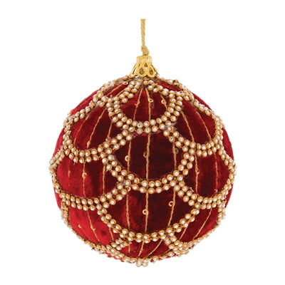 4" Red Gem Ball Ornament