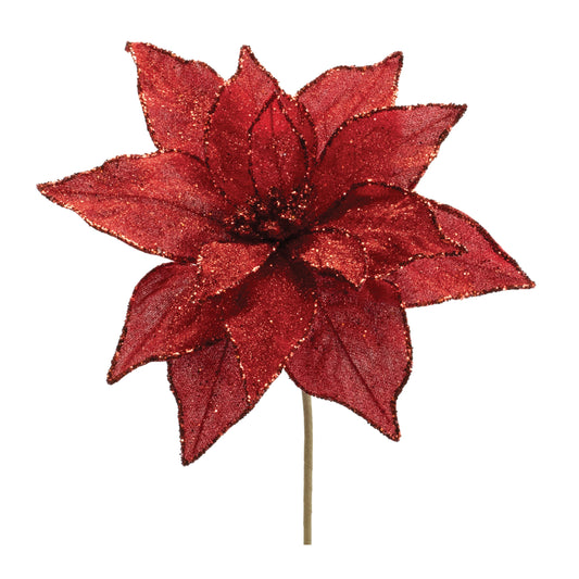 22" Poinsettia Stem Red