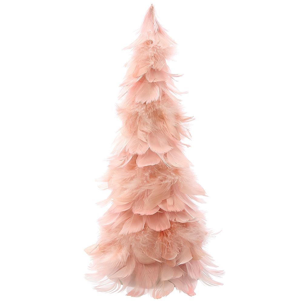 Pink feather cone topiary tree, 15 inches