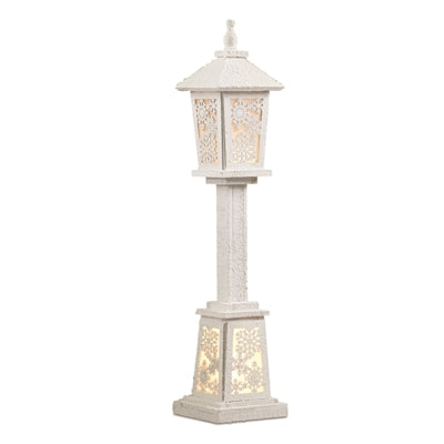 32" LED Lamp Post Wood White