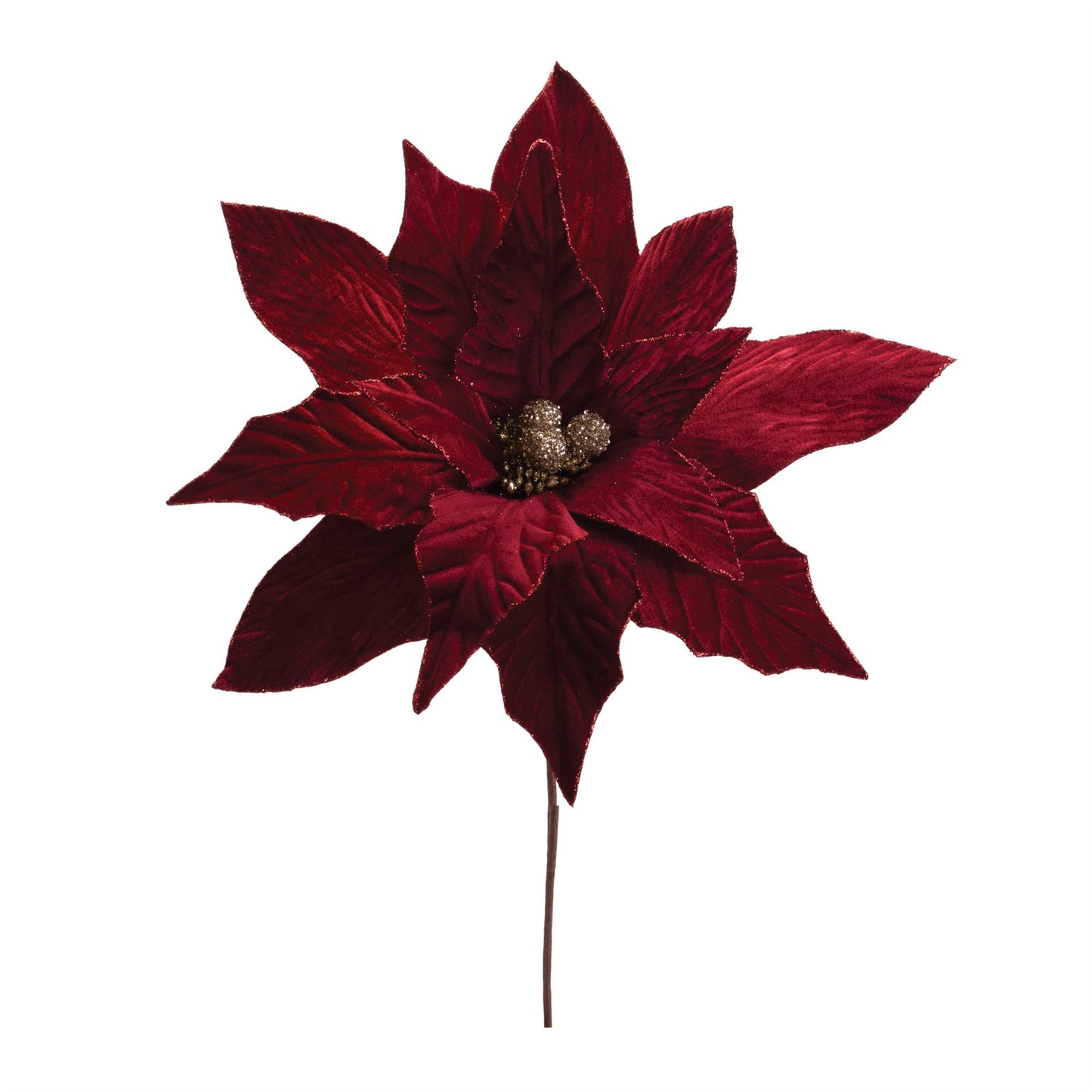 31" Burgundy Poinsettia Stem