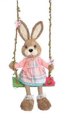 13" Girl Bunny on Swing