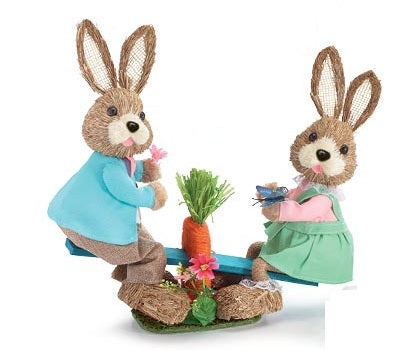 15" Seesaw Bunnies