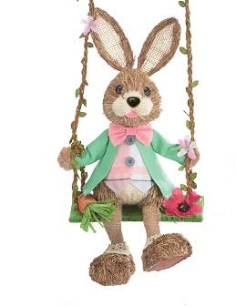 14" Boy Bunny on Swing