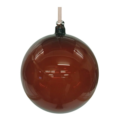 5" Brown Ball Glass Ornament