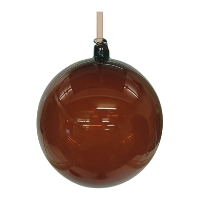 6" Brown Ball Glass Ornament