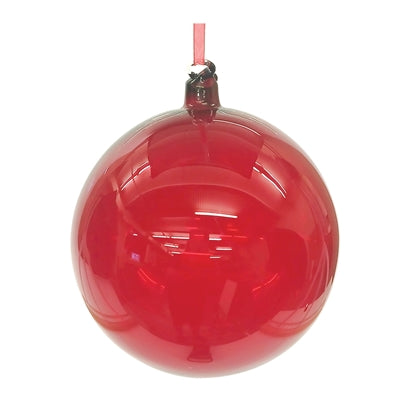 5" Red Ball Glass Ornament