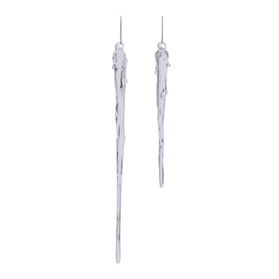 Set/2 7-11" Icicle Glass Ornament