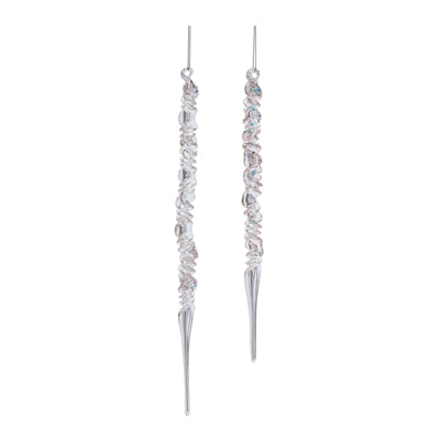 Set/2 9-11" Icicle Glass Ornament