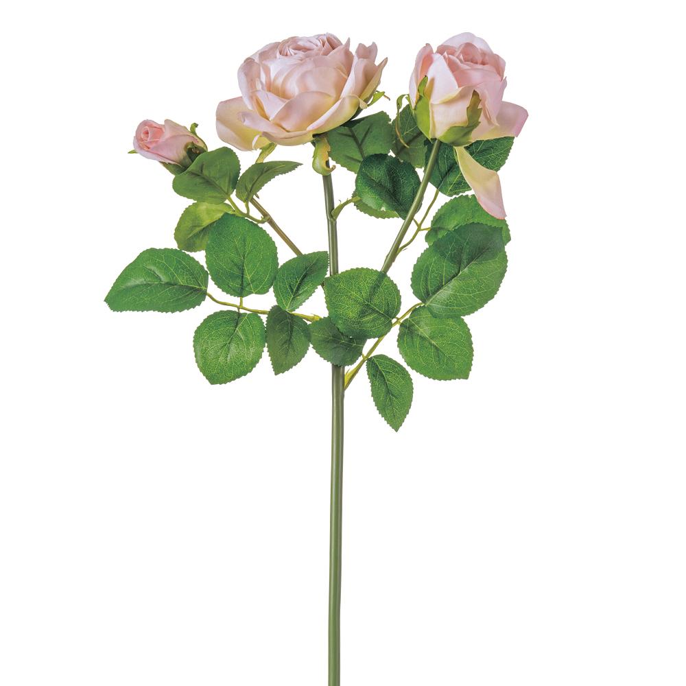 Light pink rose spray with bud, 18 inches
